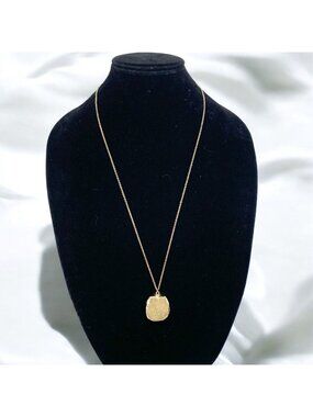 Gold-Plated Natural Druzy Pendant Necklace With Adjustable Chain 28"L